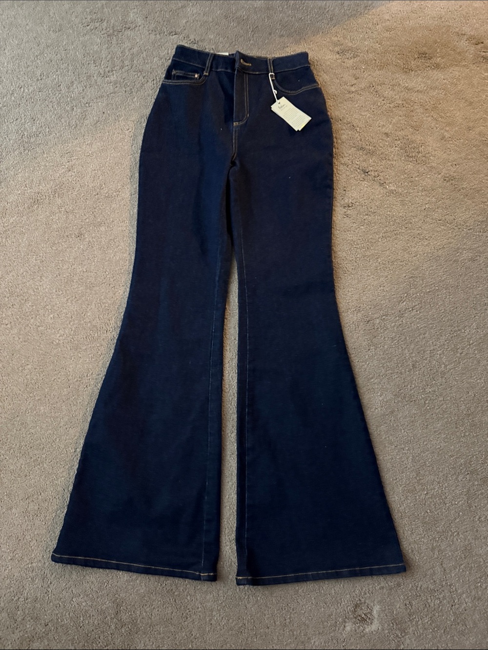 Boden Flare Jeans Womens 10 / 26 x 34 Blue Dark Wash High Rise Hippie Boho NEW